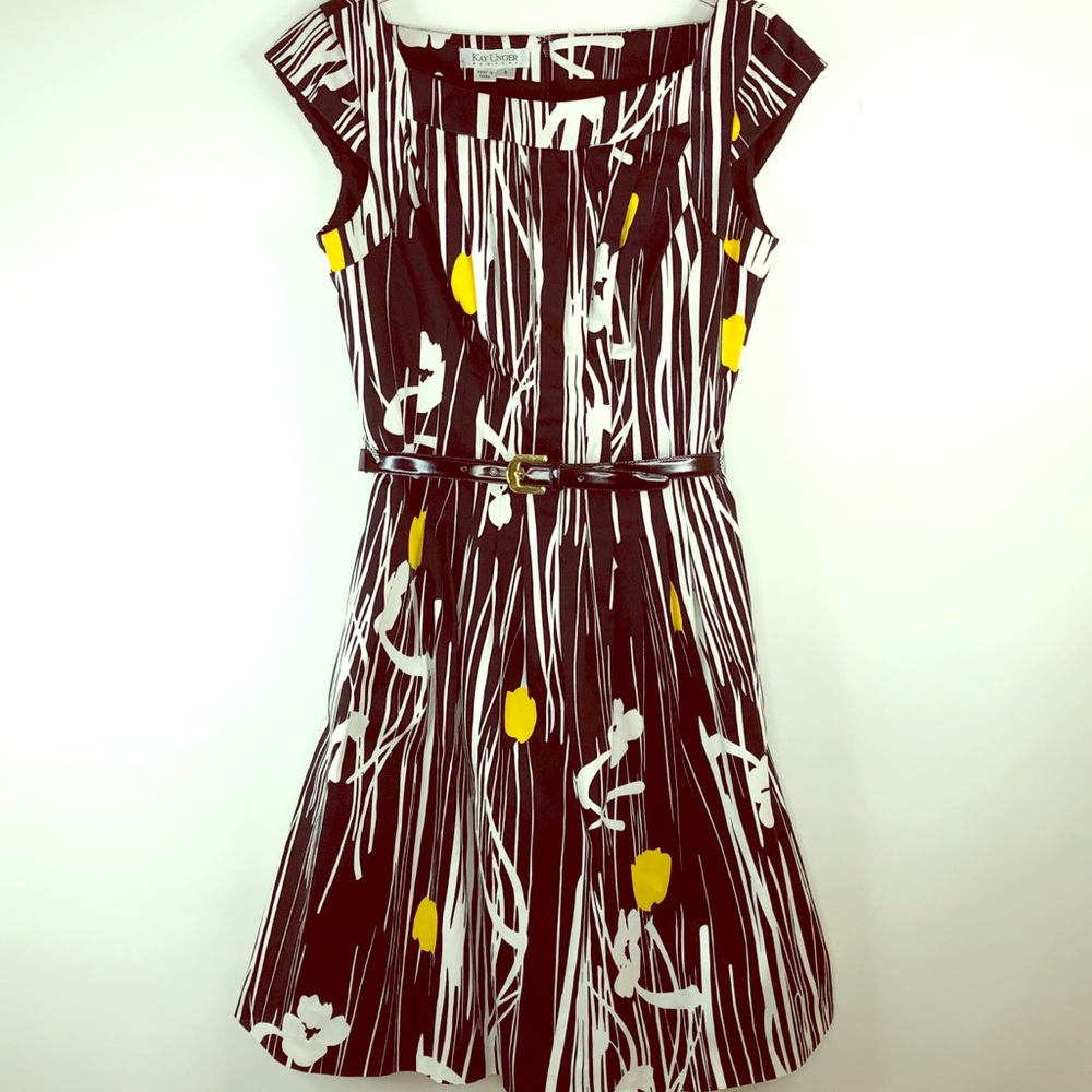 Kay Unger NY Cotton Black & White Dress